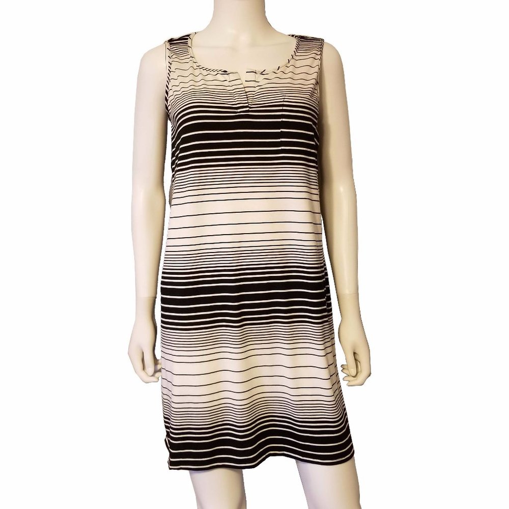 LUXOLOGY BLACK AND WHITE STRIPE DRESS